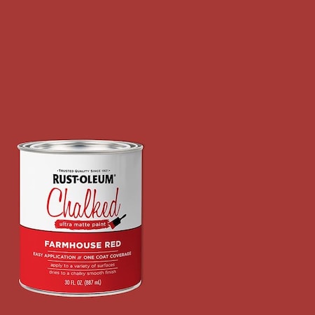 KRUD KUTTER Rust-Oleum Chalked Ultra Matte Farmhouse Red Water-Based Acrylic Chalk Paint 30 oz 329211